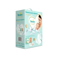 Подарочный набор Pampers Premium Care для новорожденных, Размер 2, 4-8кг, Детское Полотенце