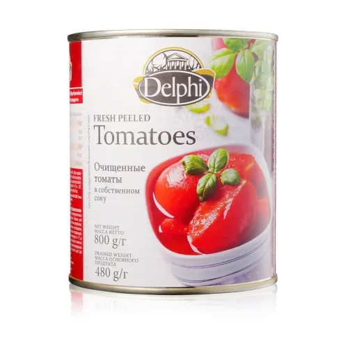 Tomatoes peeled in their own.DELPHI juice 800g