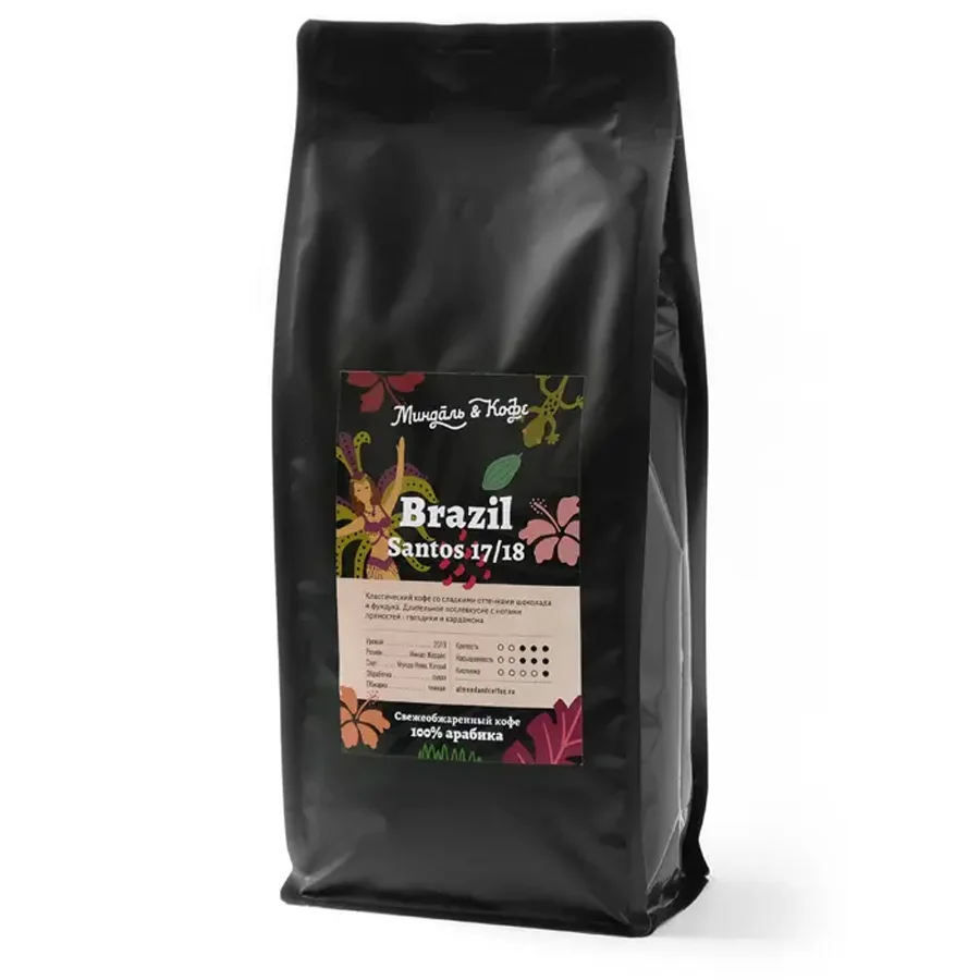 Кофе в зернах 1 кг "Бразилия Сантос"