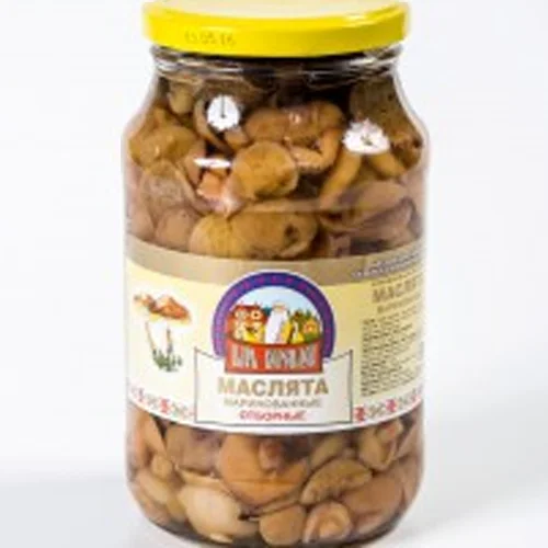 Selected pickled butter mushrooms
