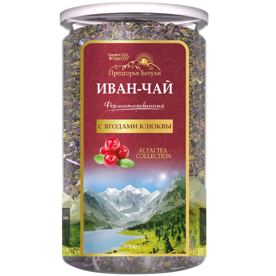 Ivan tea drink-Dried flowers with cranberry berries 