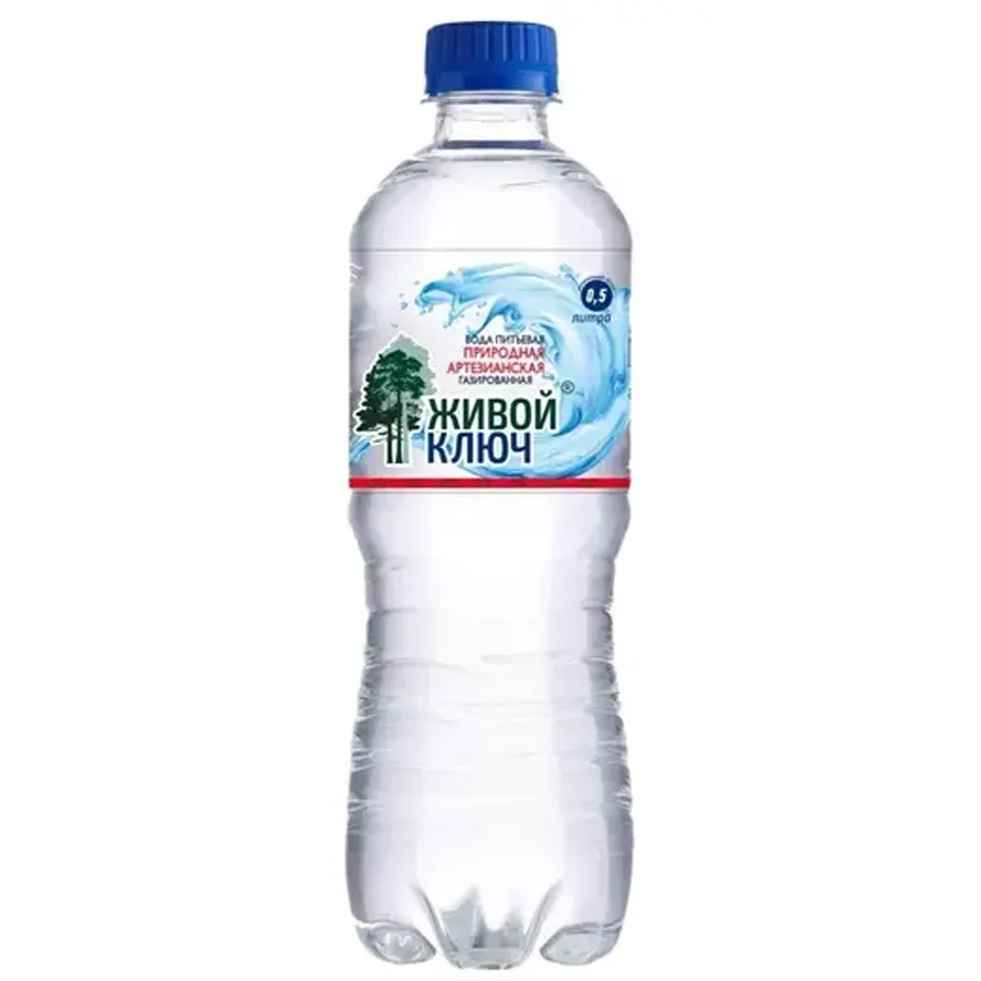 Natural drinking water "Zhivoy Klyuch", gas, 0.5l