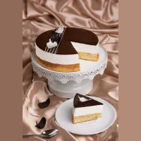 Торт Птичье молоко бисквитный с ванильным суфле и шоколадным кремом