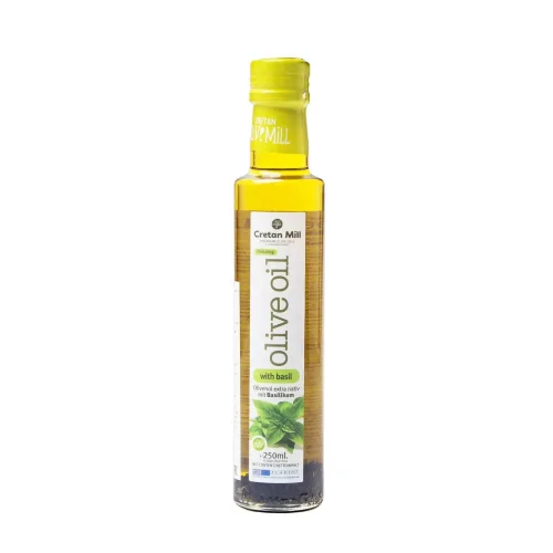 Olive oil E. V. with basil CRETAN MILL 0.25l