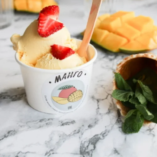 Мороженое со вкусом манго