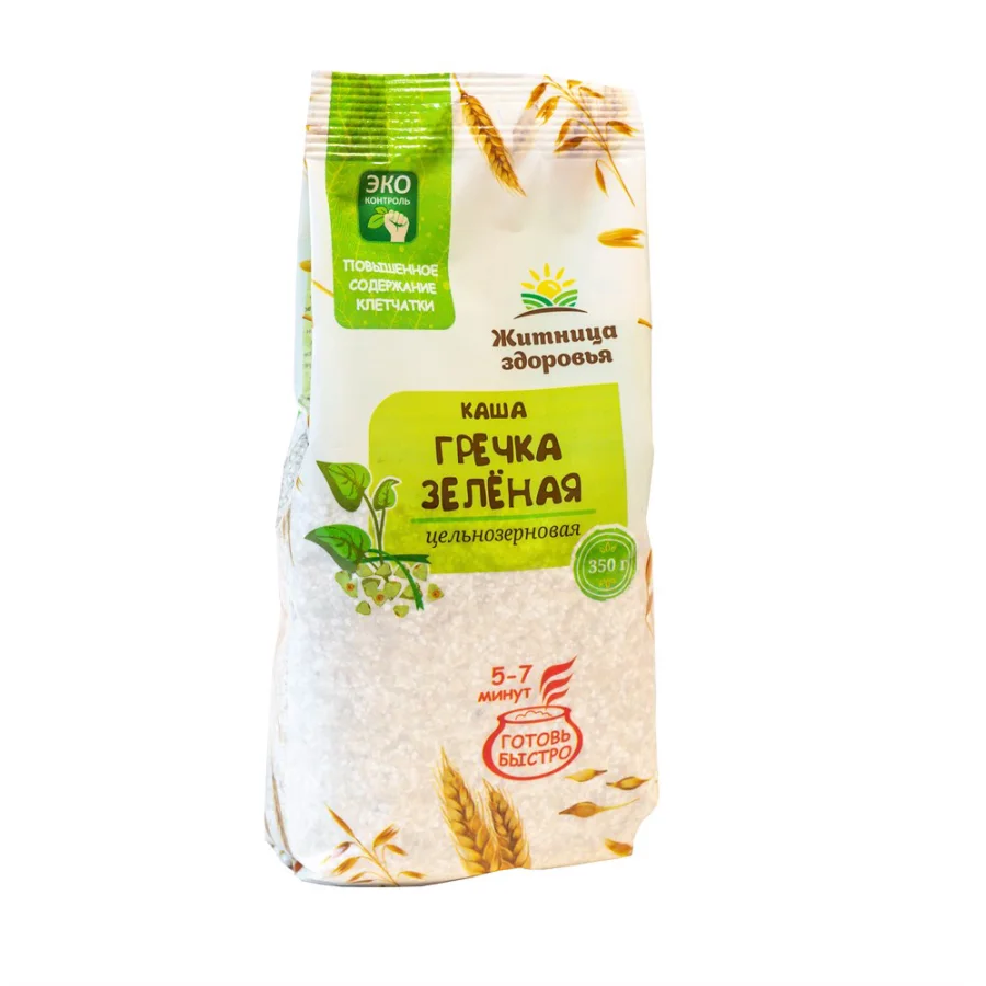 Porridge of green buckwheat whole grain "Granary of health" 350 gr