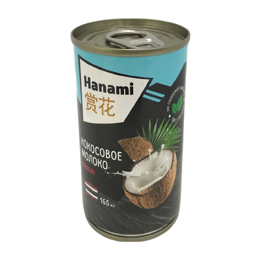 Кокосовое молоко (17% - 19% жирности) Hanami 48*165 мл.