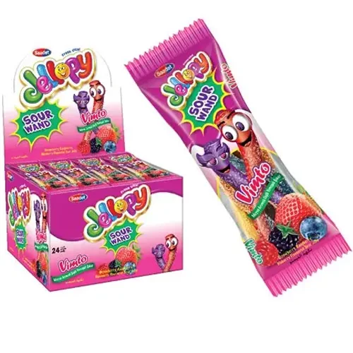 Jellopy Sour Wand Candy Berry Assorted Chewing Marmalade