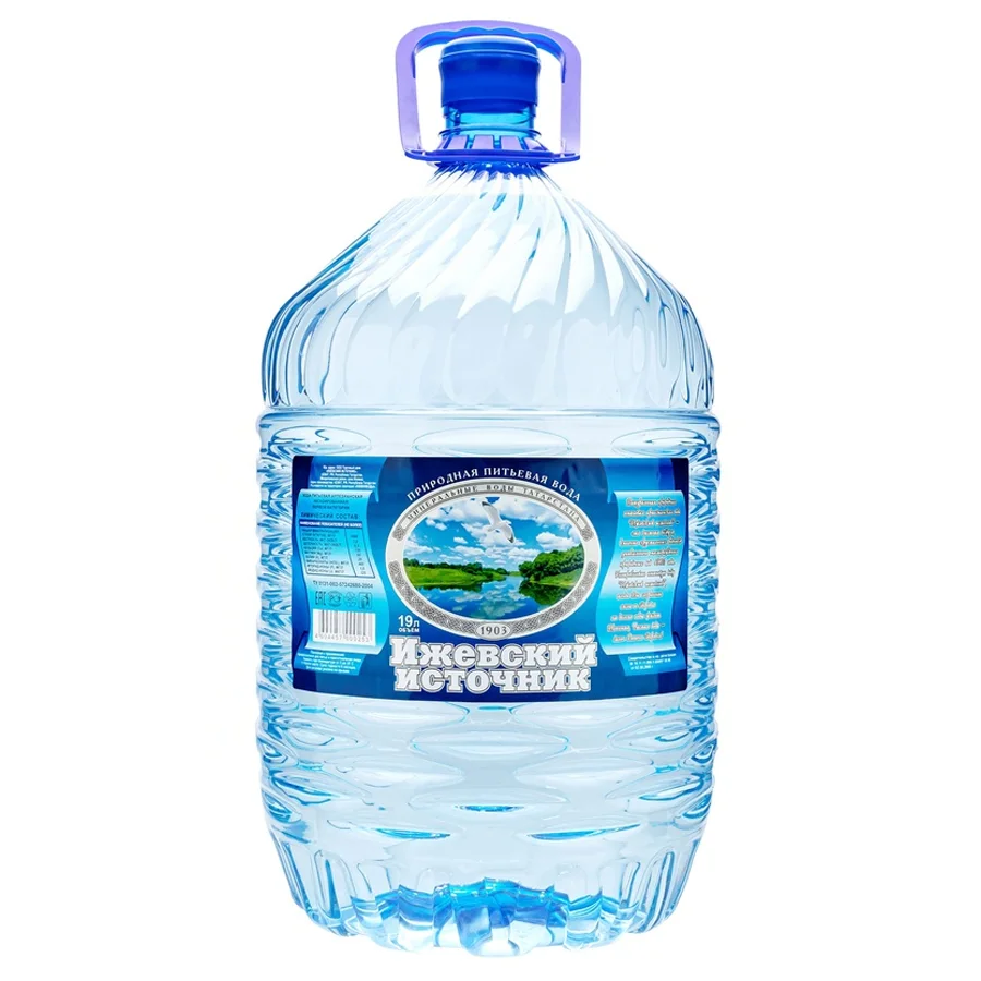Drinking water 19 liters. in disposable container