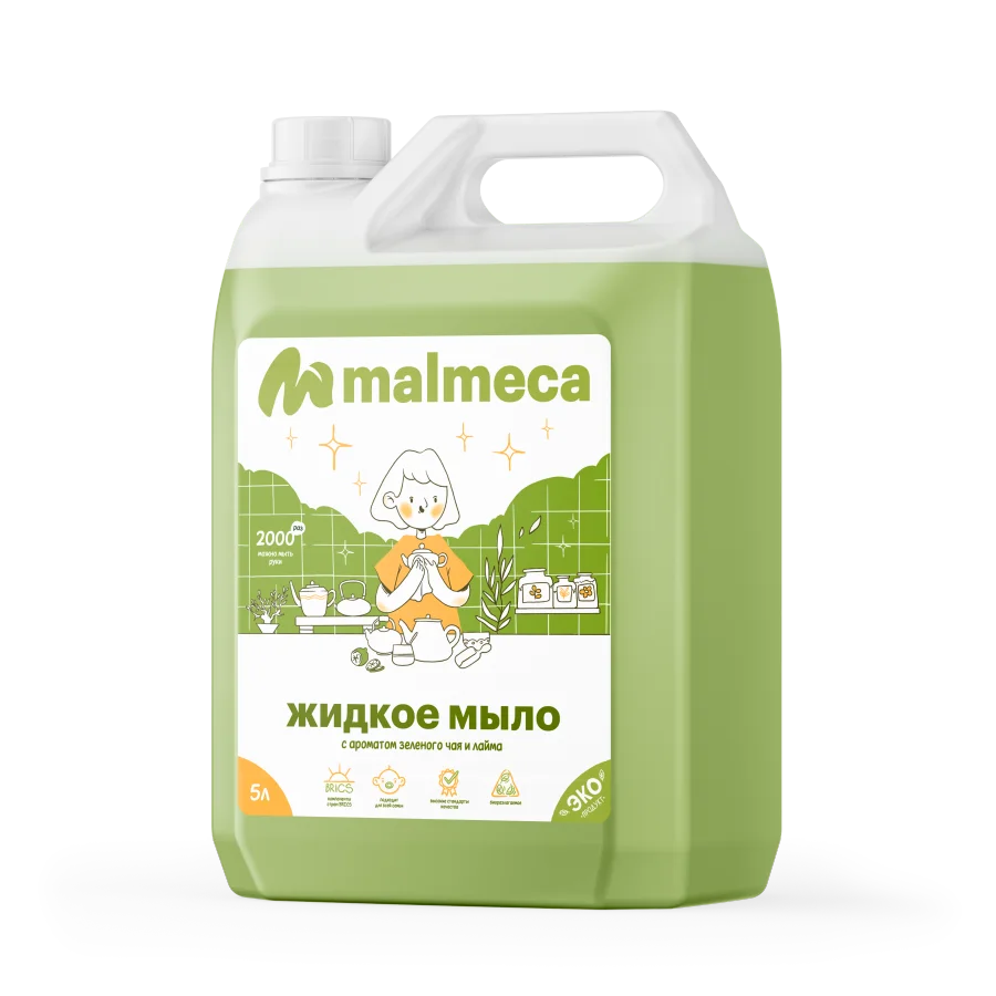 Liquid soap with the aroma of Green tea and lime Malmeca, 5l