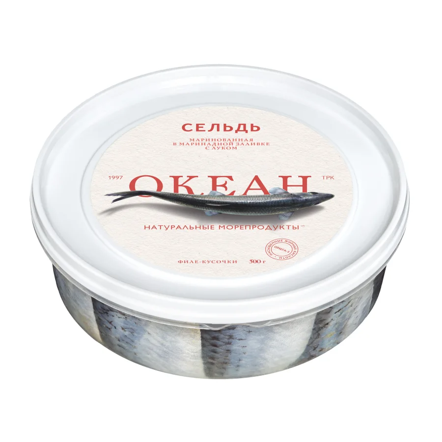 Pickled herring fillet-pieces in marinade filling 500g