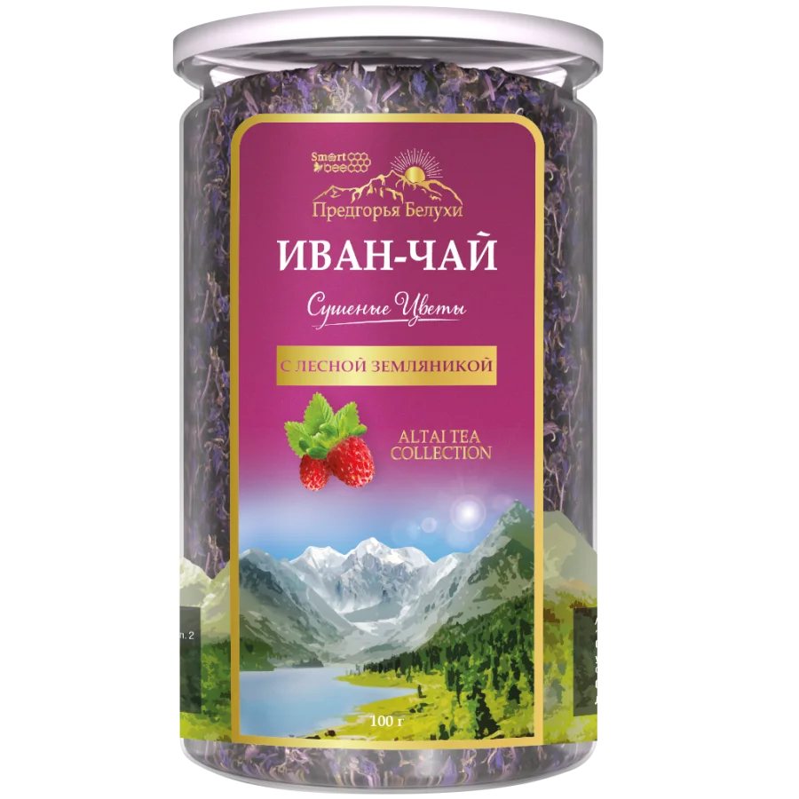 Ivan tea drink-fermented tea with wild strawberries 