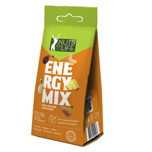 Energy MIX. A mixture of nuts with candied fruits 100 g