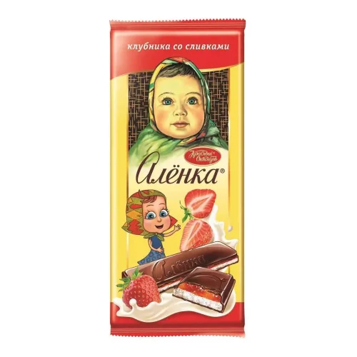 Шоколад Молочный Клубника со сливками Аленка, 87г