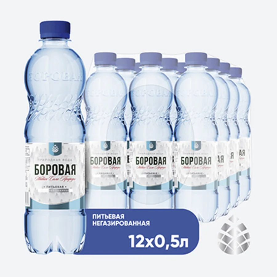 Вода BOROVAYA ( БОРОВАЯ) питьевая природная негазированная, 0.5л х 12 шт