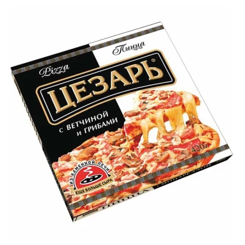 Pizza with ham and mushrooms "Caesar"