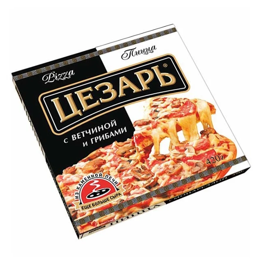 Pizza with ham and mushrooms "Caesar"
