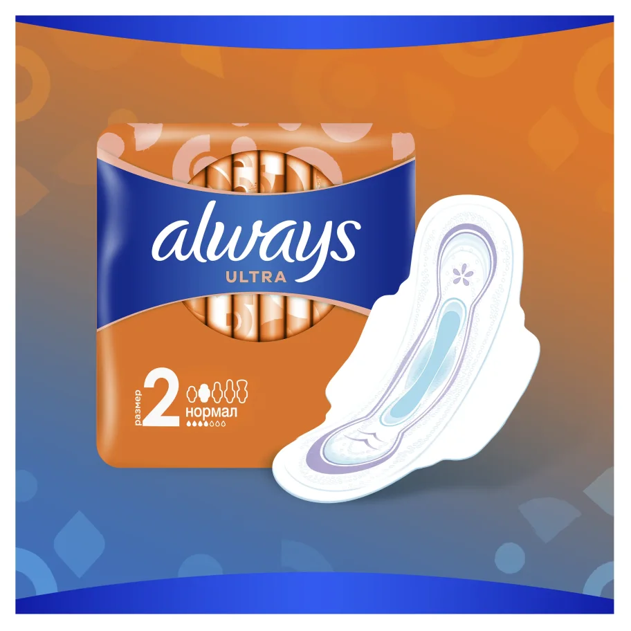 Women's hygienic pads with Always Ultra wings Normal, size 2, 10 pcs.