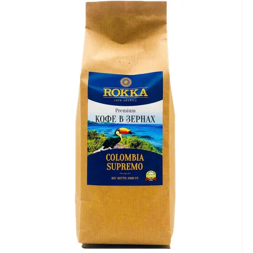 Coffee in the grains of medium roasting «Rokka« Colombia «