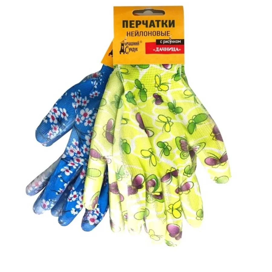 Nylon gloves with a pattern "DACHNITSA" DS-218