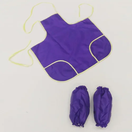 Children's apron with armbands r-r 110-134, color purple