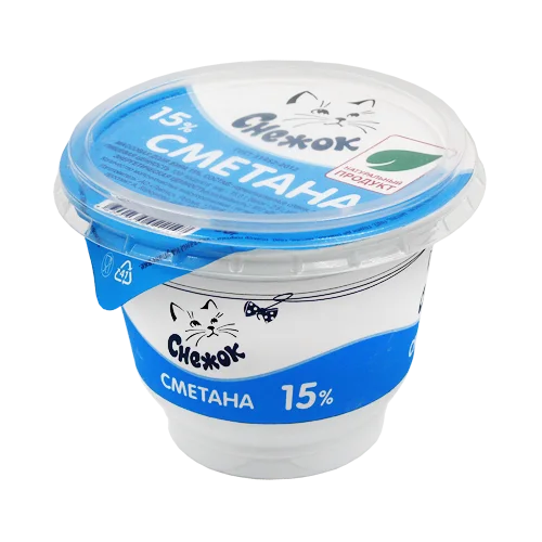 Sour cream 15% 180g pet glass "Snowball"