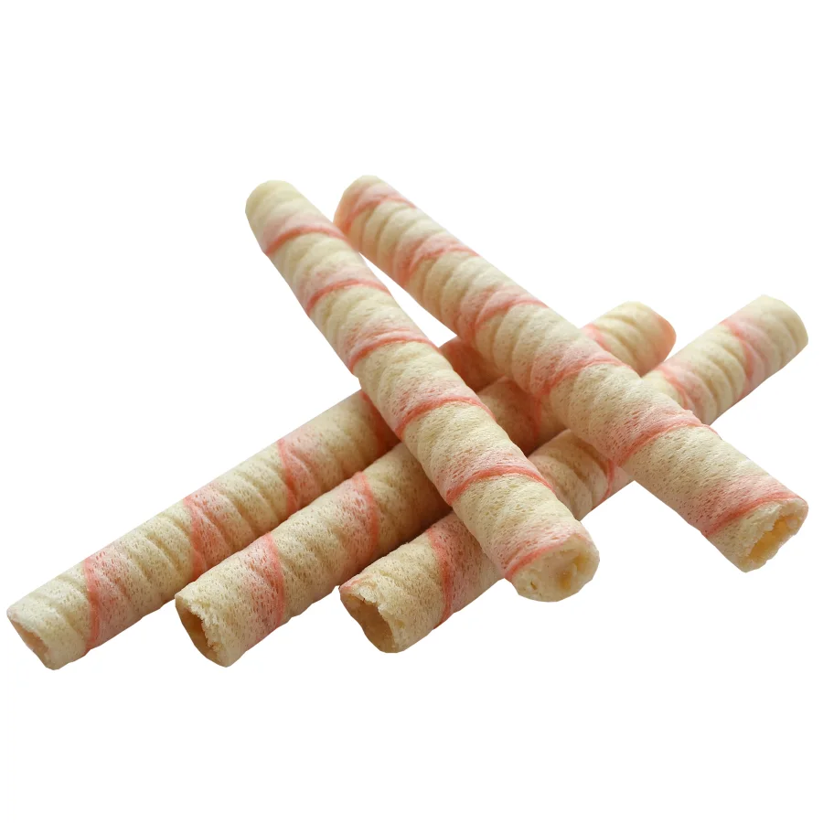 Waffle tubes «Eat!« With strawberry stuffing with cream
