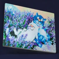 Картина по номерам «Коты в лаванде» ME1133