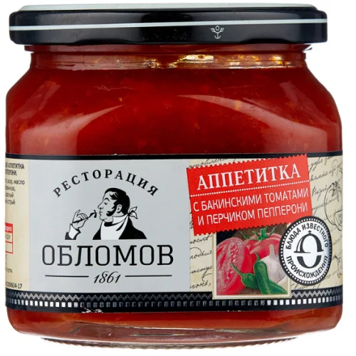 Аппетитка с бакинскими томатами и перчиком Пепперони "Ресторация Обломов" 420 гр.