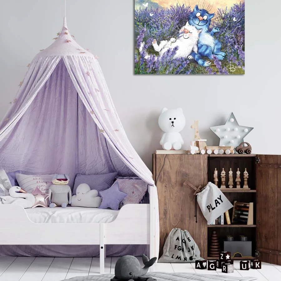 Painting by numbers "Cats in lavender" ME1133