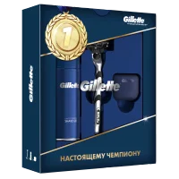 Gillette Подарочный Набор Мужская Бритва Mach3 + Гель Для Бритья Ограниченного Выпуска 75 мл + Дорожный Чехол Для Бритвы 