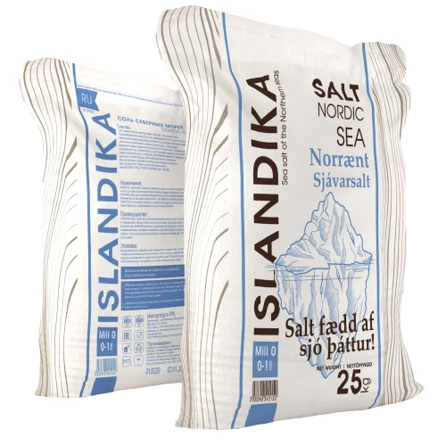 ISLANDIKA®, sea salt, fine (grinding 0: 0.2 mm — 1.0 mm), 25 kg.