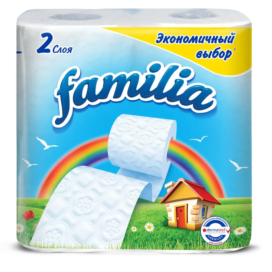 FAMILIA Туалетная бумага Экономичный выбор 2слоя 4рулона