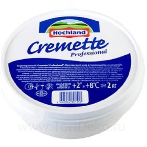 Cheese "Cremette Professional" cottage cheese 65%, (2 kg)