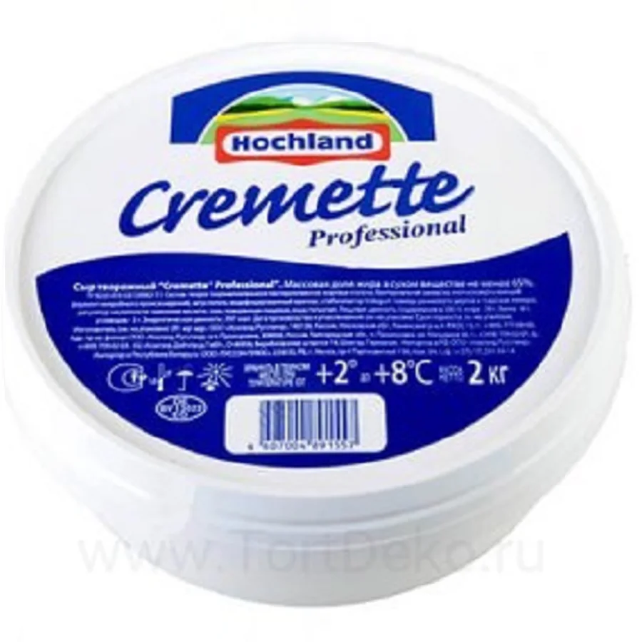 Cheese "Cremette Professional" cottage cheese 65%, (2 kg)