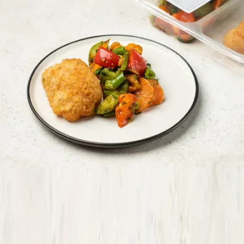 Chicken «In Kiev» with a battery and vegetables
