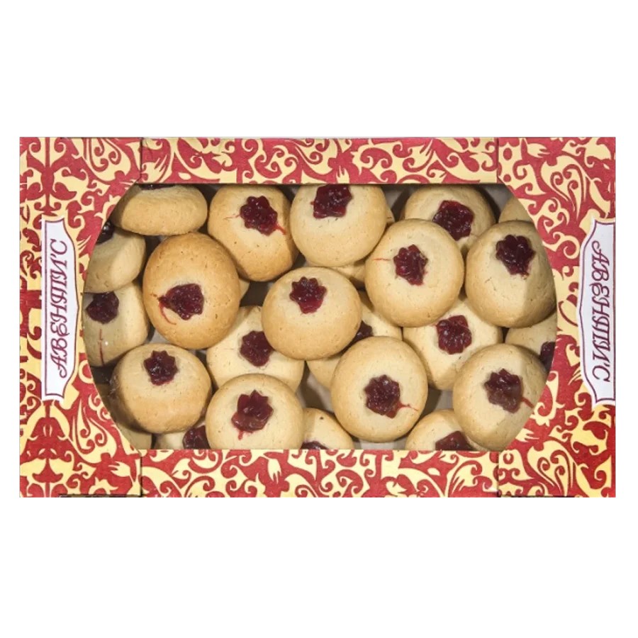 Cookies feathered «Greek« (jam) with fruit filling