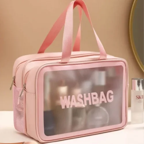 2023 new matte double-layer cosmetic bag with separation into dry and wet, a roomy bag for storing personal belongings outside the house