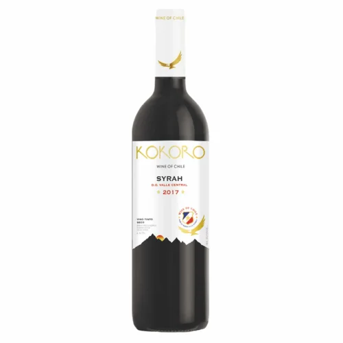 The wine of the protected appellation of origin of the Central Valley region is red dry "KOKORO" Syrah (D.O. Central Valle KOKORO Syrah red dry wine), sod. alcohol 12.5% vol., in c / bout. capacity. 0.75 l.