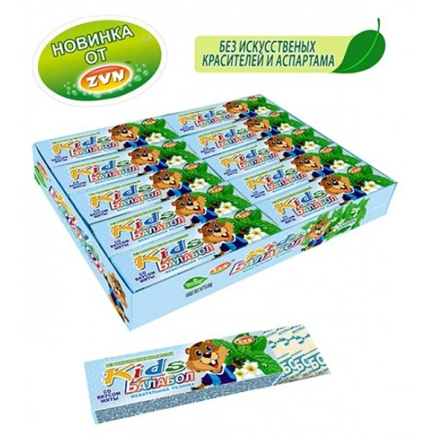 Chewing gum «Balabab Kids« with mint taste