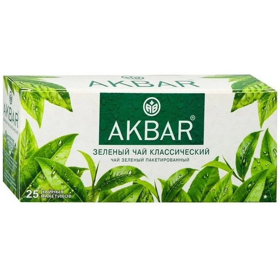 Чай Акбар Зеленый Классический, 25п*2г