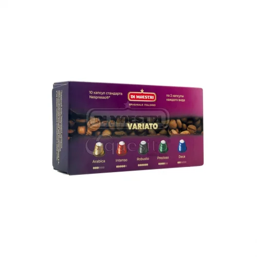 Coffee in Di Maestri Variato capsules compatible with Nespresso coffee machines