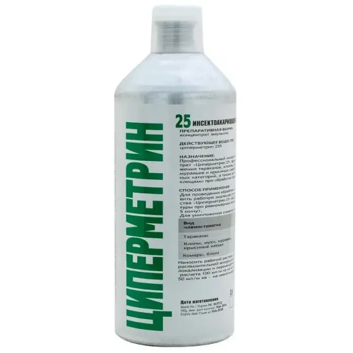 Typermethrin 25 Means from insects (bedbugs, cockroaches, ticks, OS, Muh, mosquitoes) 1l (allyum.)