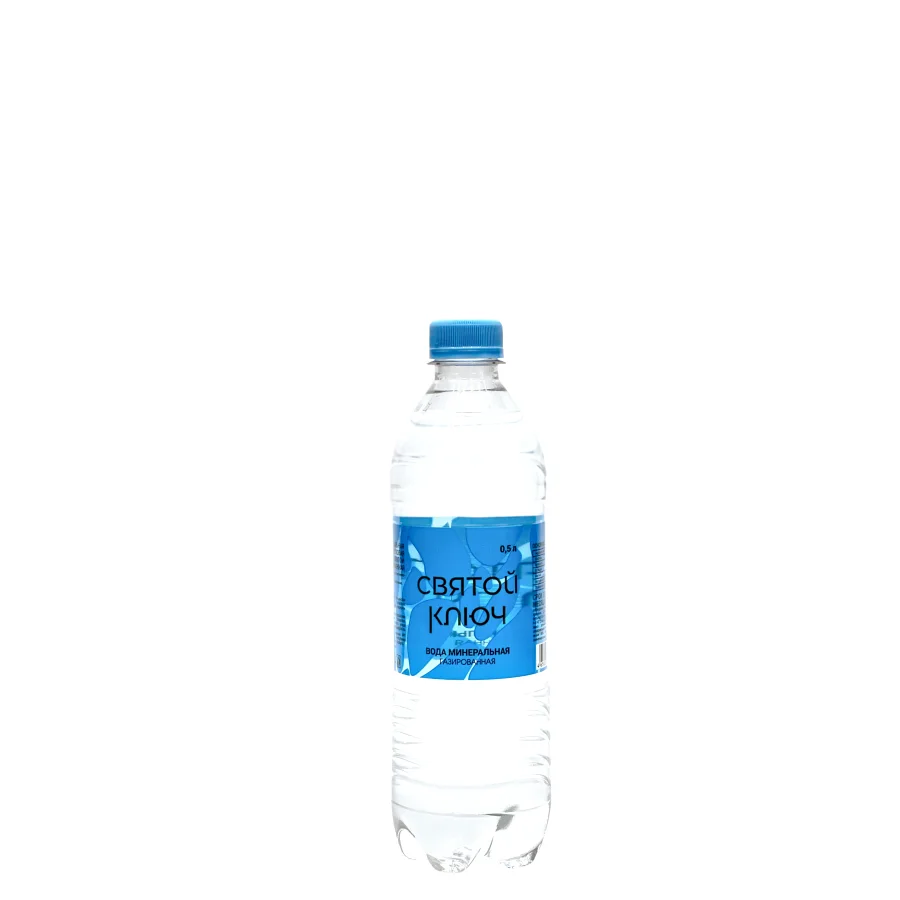 Natural mineral drinking canteen water "Holy Key", carbonated, PET, 0.5 l.
