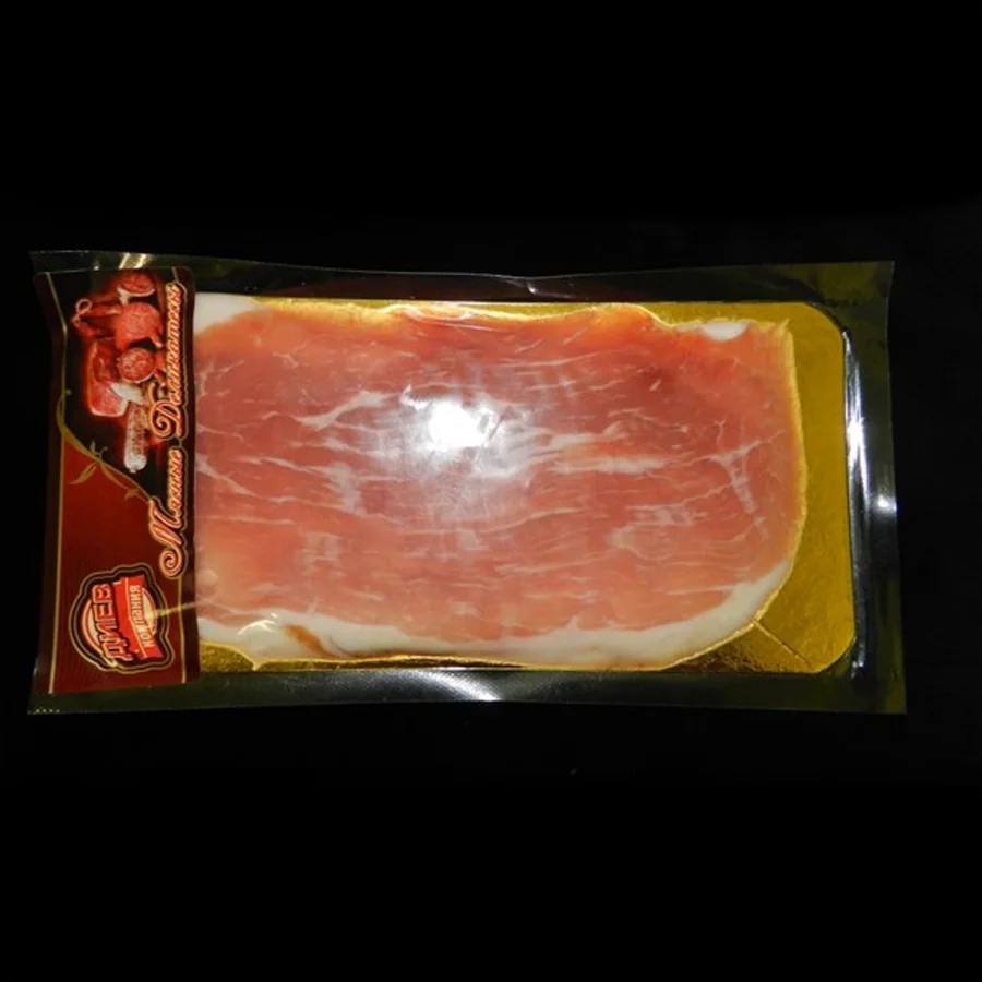 Pork ham with / to «Hunting». Slicing
