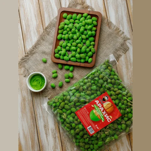 Peanuts in glaze with Wasabi flavor package 1000 g./Snacks 