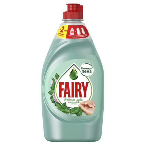 Tool for washing dishes Fairy Gentle handles Tea tree and mint 450 ml.