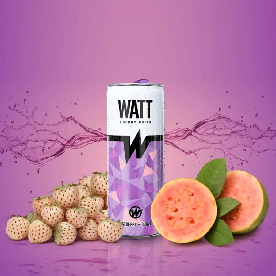 Energy drink WATT strawberry-guava