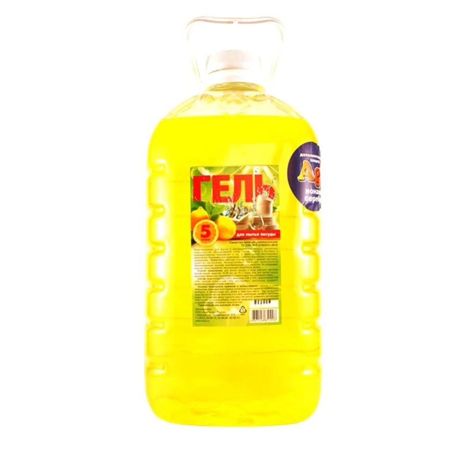 Detergent vehicle universal for washing dishes gel lemon