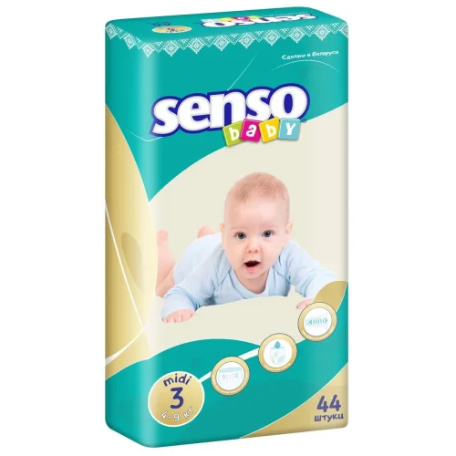 SENSO Baby 3 Midi diapers 4-9 kg, 44 pcs